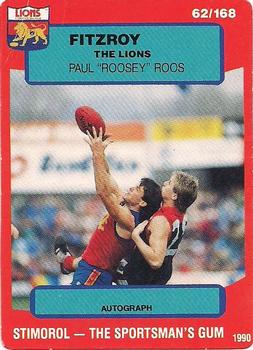 1990 AFL Scanlens Stimorol #62 Paul Roos Front